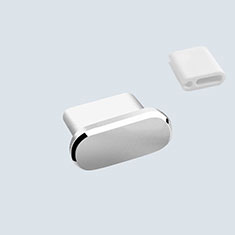 Staubschutz Stöpsel Passend USB-C Jack Type-C Universal H10 für Vivo X Flip 5G Silber