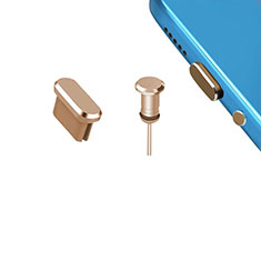Staubschutz Stöpsel Passend USB-C Jack Type-C Universal H15 für Sharp Aquos Sense4 Basic Gold
