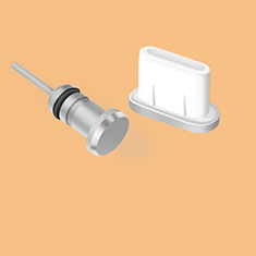 Staubschutz Stöpsel Passend USB Jack Android Type-C Universal für Accessoires Telephone Casques Ecouteurs Silber