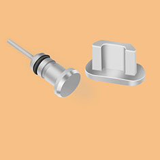 Staubschutz Stöpsel Passend USB Jack Android Universal C02 für Accessoires Telephone Casques Ecouteurs Silber