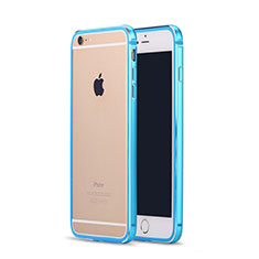 Tasche Luxus Aluminium Metall Rahmen für Apple iPhone 6 Plus Hellblau
