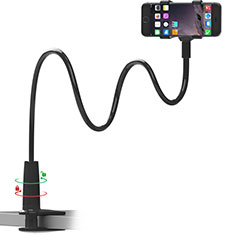 Universal Faltbare Ständer Smartphone Halter Halterung Flexibel H06 für Wiko View 2 Pro Schwarz
