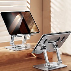 Universal Faltbare Ständer Tablet Halter Halterung Flexibel D08 für Apple iPad Pro 10.5 Silber