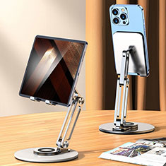 Universal Faltbare Ständer Tablet Halter Halterung Flexibel D15 für Apple iPad Pro 12.9 (2021) Silber