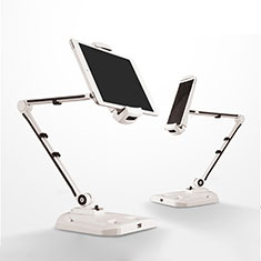 Universal Faltbare Ständer Tablet Halter Halterung Flexibel H07 für Apple iPad Air 4 10.9 (2020) Weiß