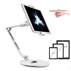 Universal Faltbare Ständer Tablet Halter Halterung Flexibel H08 für Apple iPad 10.2 (2019) Weiß