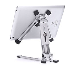 Universal Faltbare Ständer Tablet Halter Halterung Flexibel K19 für Apple iPad Air 4 10.9 (2020) Silber