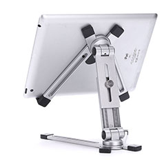 Universal Faltbare Ständer Tablet Halter Halterung Flexibel K19 für Samsung Galaxy Tab A6 10.1 SM-T580 SM-T585 Silber