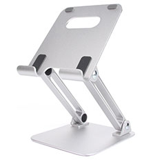 Universal Faltbare Ständer Tablet Halter Halterung Flexibel K20 für Apple iPad Mini 2 Silber
