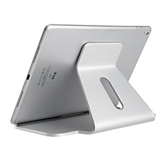 Universal Faltbare Ständer Tablet Halter Halterung Flexibel K21 für Apple iPad 10.2 (2019) Silber