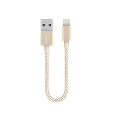 USB Ladekabel Kabel 15cm S01 für Apple iPad New Air (2019) Gold