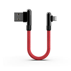 USB Ladekabel Kabel 20cm S02 für Apple iPhone 14 Pro Rot