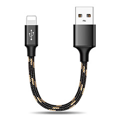 USB Ladekabel Kabel 25cm S03 für Apple iPhone 8 Plus Schwarz