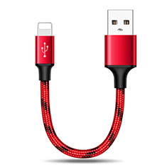 USB Ladekabel Kabel 25cm S03 für Apple iPhone XR Rot