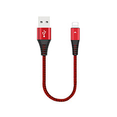 USB Ladekabel Kabel 30cm D16 für Apple iPhone 7 Rot