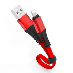 USB Ladekabel Kabel 30cm S04 für Apple iPhone 14 Plus Rot