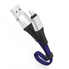 USB Ladekabel Kabel 30cm S04 für Apple iPhone 8 Plus Blau