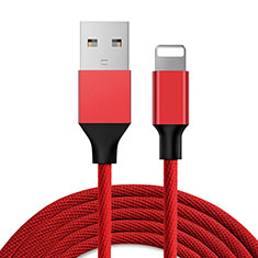 USB Ladekabel Kabel D03 für Apple iPhone 7 Rot