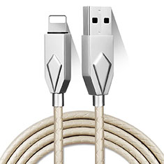 USB Ladekabel Kabel D13 für Apple iPhone 5 Silber