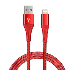 USB Ladekabel Kabel D14 für Apple iPhone 5 Rot