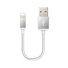 USB Ladekabel Kabel D18 für Apple iPhone 5S Silber