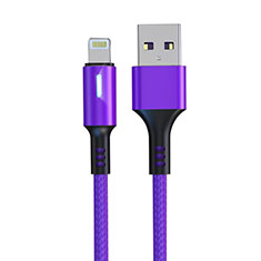 USB Ladekabel Kabel D21 für Apple iPhone 12 Violett