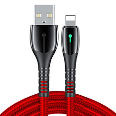 USB Ladekabel Kabel D23 für Apple iPhone SE Rot