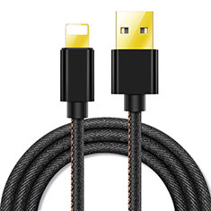 USB Ladekabel Kabel L04 für Apple iPad 10.2 (2020) Schwarz