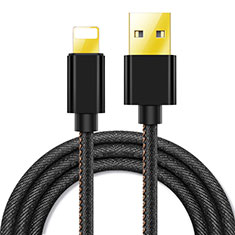 USB Ladekabel Kabel L04 für Apple iPhone SE Schwarz