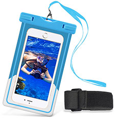 Wasserdicht Unterwasser Handy Schutzhülle Universal W03 für Apple iPhone 15 Pro Hellblau