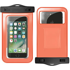 Wasserdicht Unterwasser Handy Tasche Universal W02 für Handy Zubehoer Kfz Ladekabel Orange