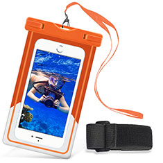Wasserdicht Unterwasser Handy Tasche Universal W03 für Sharp Aquos Sense4 Basic Orange