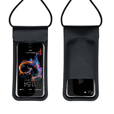 Wasserdicht Unterwasser Handy Tasche Universal W06 für Sharp Aquos R7s Schwarz