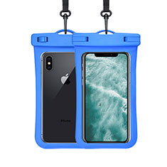 Wasserdicht Unterwasser Handy Tasche Universal W07 für Vivo Y02 Blau