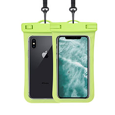 Wasserdicht Unterwasser Handy Tasche Universal W07 für Vivo Y51 2021 Grün