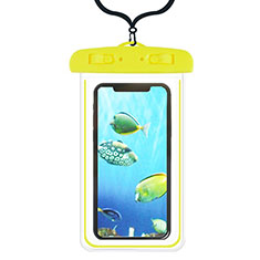 Wasserdicht Unterwasser Handy Tasche Universal W08 für Sharp Aquos Sense4 Basic Gelb