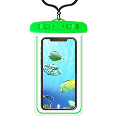 Wasserdicht Unterwasser Handy Tasche Universal W08 für Sharp Aquos Sense4 Basic Grün