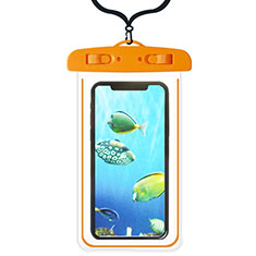 Wasserdicht Unterwasser Handy Tasche Universal W08 für Sharp Aquos Sense4 Basic Orange