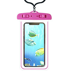 Wasserdicht Unterwasser Handy Tasche Universal W08 für Handy Zubehoer Kfz Ladekabel Pink