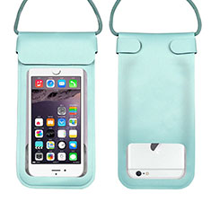 Wasserdicht Unterwasser Handy Tasche Universal W10 für Sharp Aquos Sense4 Basic Blau