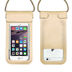 Wasserdicht Unterwasser Handy Tasche Universal W10 für Motorola Moto E XT1021 Gold