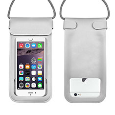 Wasserdicht Unterwasser Handy Tasche Universal W10 für Samsung Galaxy J3 2016 Silber
