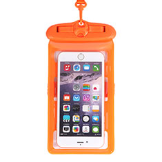 Wasserdicht Unterwasser Handy Tasche Universal W18 für Sharp Aquos Sense4 Basic Orange