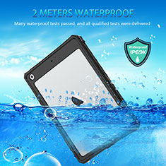 Wasserdicht Unterwasser Silikon Hülle Handyhülle und Kunststoff Waterproof Schutzhülle 360 Grad Ganzkörper Tasche für Apple iPad 10.2 (2019) Schwarz