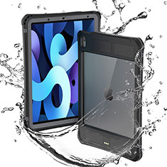 Wasserdicht Unterwasser Silikon Hülle Handyhülle und Kunststoff Waterproof Schutzhülle 360 Grad Ganzkörper Tasche für Apple iPad Air 4 10.9 (2020) Schwarz