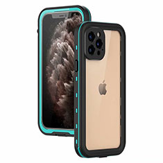 Wasserdicht Unterwasser Silikon Hülle Handyhülle und Kunststoff Waterproof Schutzhülle 360 Grad Ganzkörper Tasche für Apple iPhone 12 Pro Max Cyan