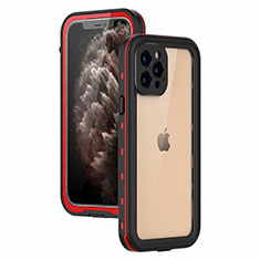 Wasserdicht Unterwasser Silikon Hülle Handyhülle und Kunststoff Waterproof Schutzhülle 360 Grad Ganzkörper Tasche für Apple iPhone 12 Pro Max Rot