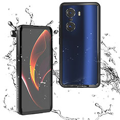 Wasserdicht Unterwasser Silikon Hülle Handyhülle und Kunststoff Waterproof Schutzhülle 360 Grad Ganzkörper Tasche für Huawei Honor 60 5G Schwarz