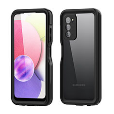 Wasserdicht Unterwasser Silikon Hülle Handyhülle und Kunststoff Waterproof Schutzhülle 360 Grad Ganzkörper Tasche für Samsung Galaxy A02s Schwarz