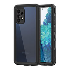 Wasserdicht Unterwasser Silikon Hülle Handyhülle und Kunststoff Waterproof Schutzhülle 360 Grad Ganzkörper Tasche für Samsung Galaxy A52s 5G Schwarz